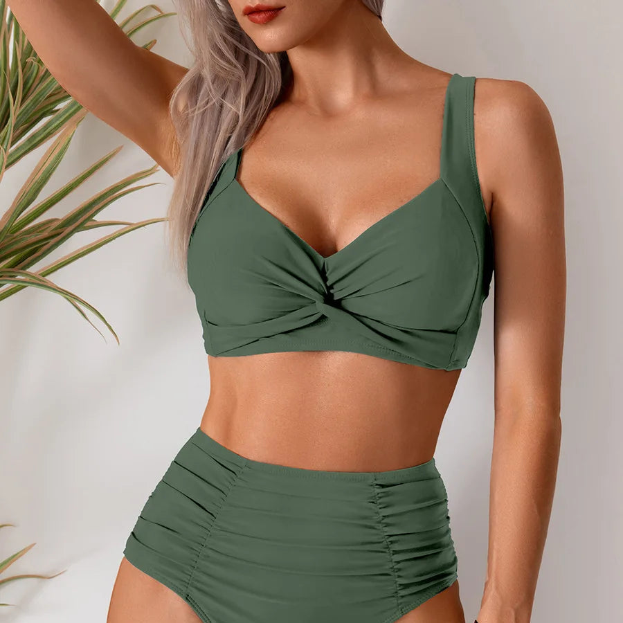 Coralia — High-Waist Bikini with Twisted Top