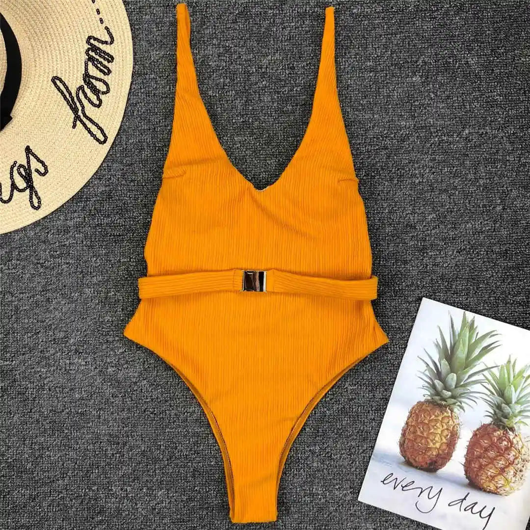 Luxe Belted Backless One-Piece