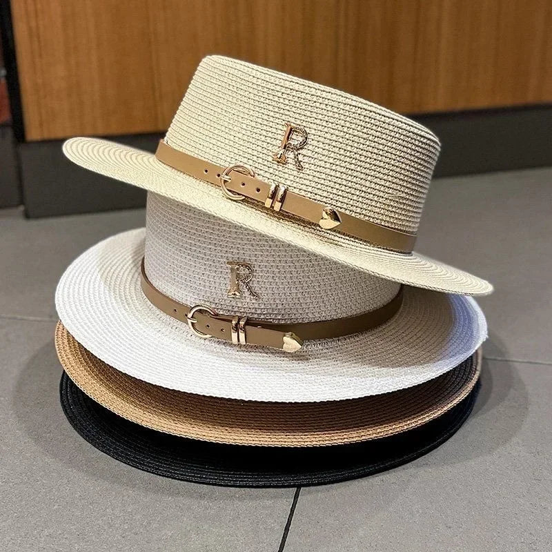 Women's Boater Straw Hat