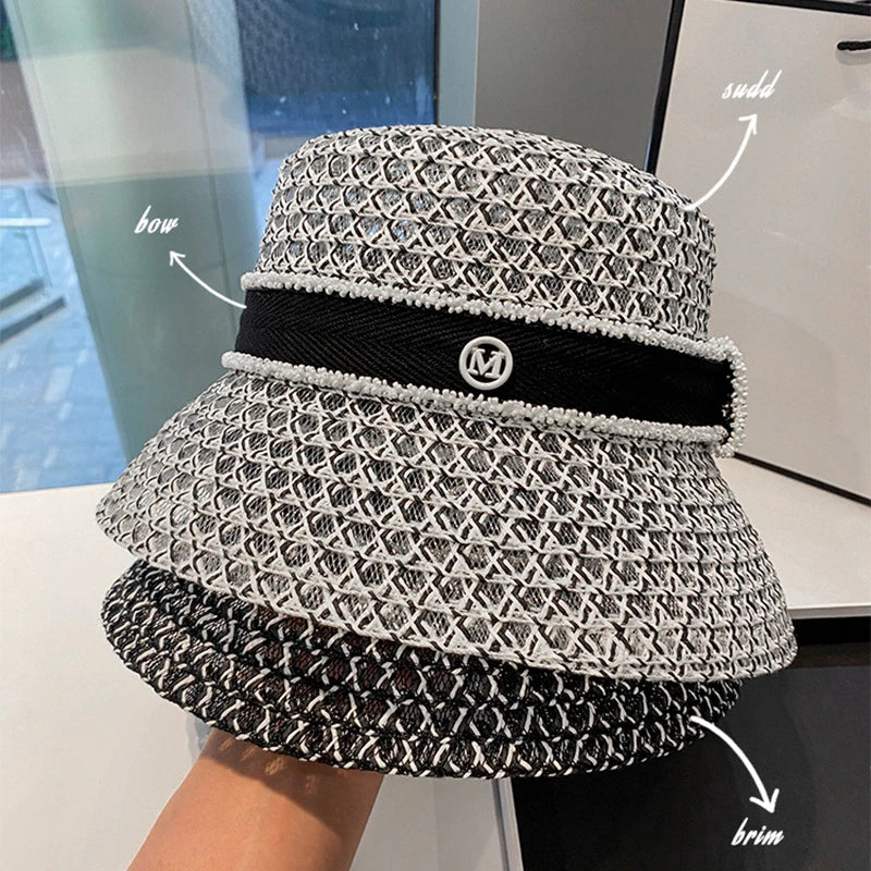 Geometric Mesh Bucket Hat with Logo