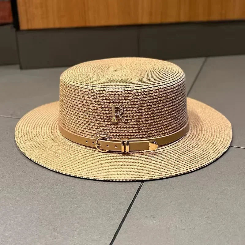 Women's Boater Straw Hat