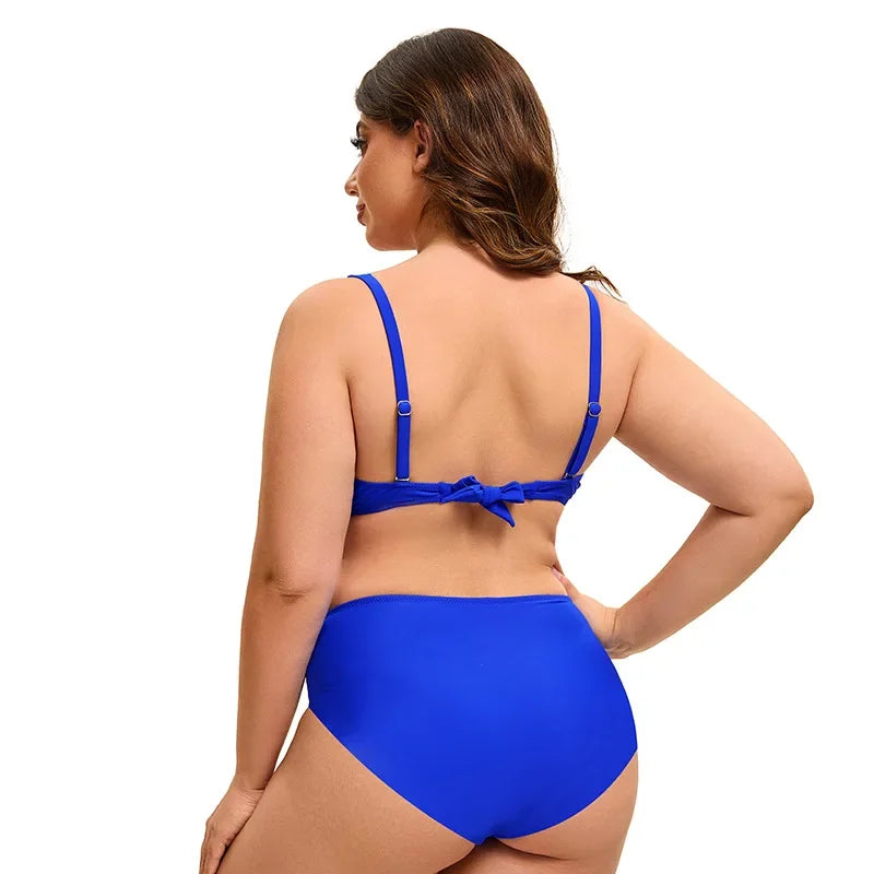 Women's Plus Size Solid Bikini Set