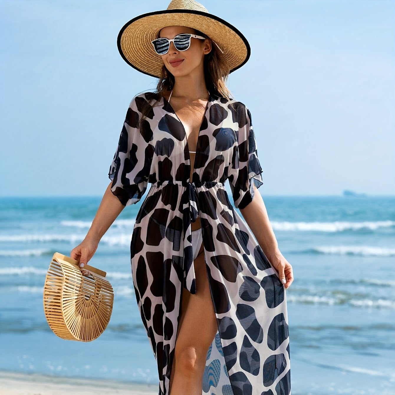 New Beach Skirt Bikini Cover-Up Hawaiian Vacation Wrap Dress for