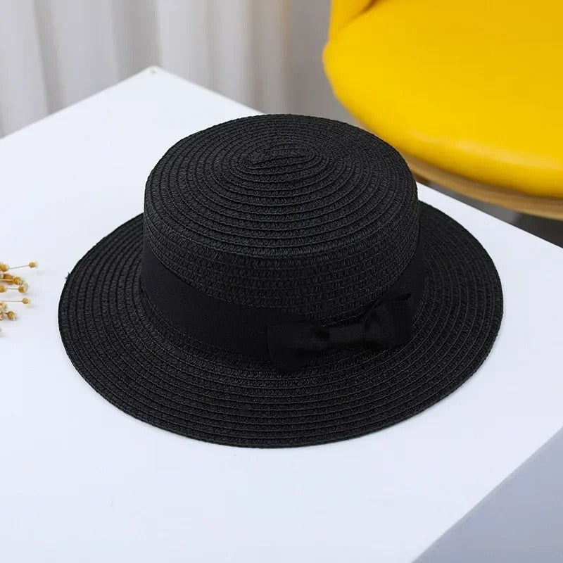 Breathable Boater Sun Hat with Ribbon