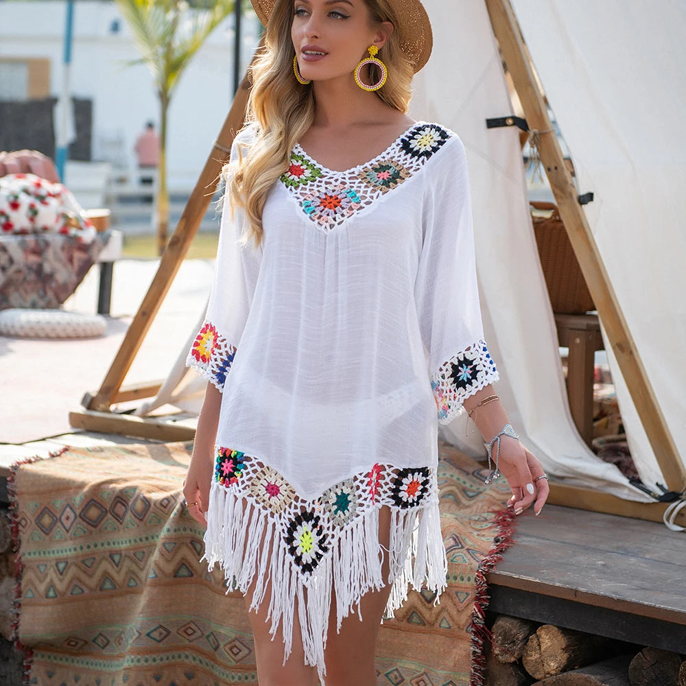 Serena | Crochet & Fringe Beach Cover-Up