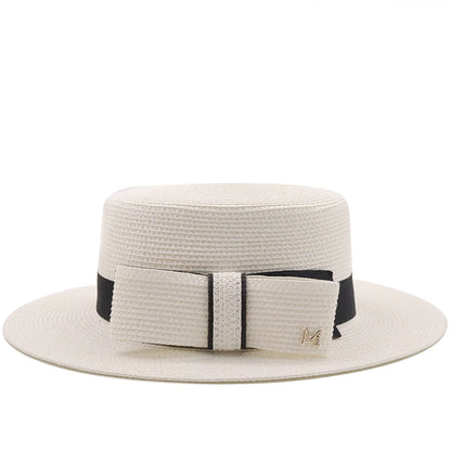 Women's Boater Straw Sun Hat