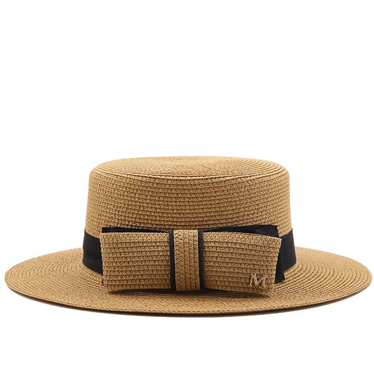 Women's Boater Straw Sun Hat