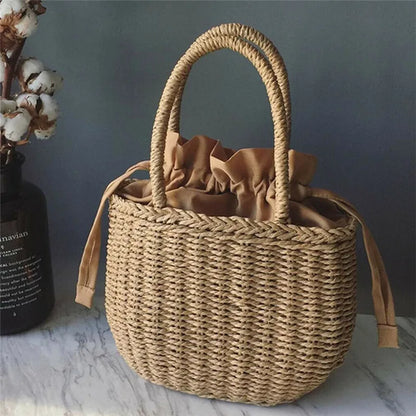 Mini Woven Straw Basket Bag