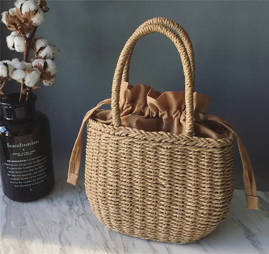 Mini Woven Straw Basket Bag