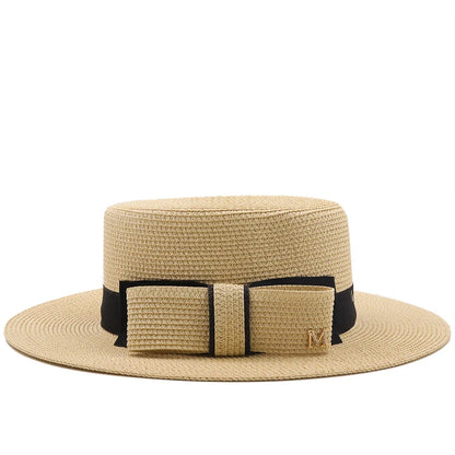 Women's Boater Straw Sun Hat