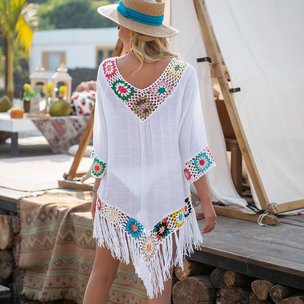 Serena | Crochet & Fringe Beach Cover-Up