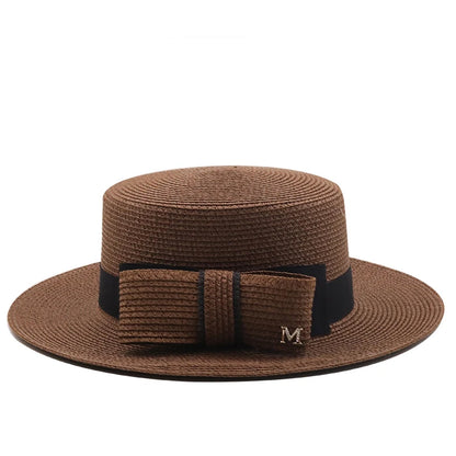 Women's Boater Straw Sun Hat