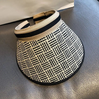 Women's Straw-Effect Beach Visor — Lightweight Polyester