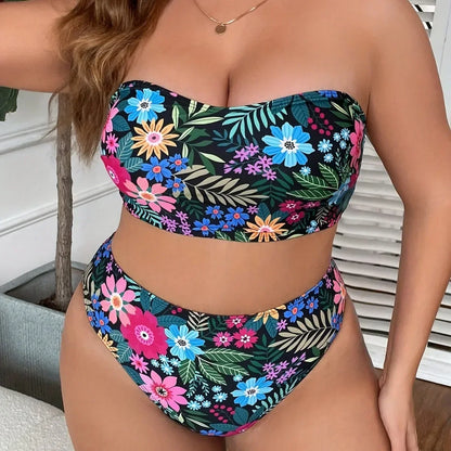 Plus Size Bikini Princess Neckline - Strapless