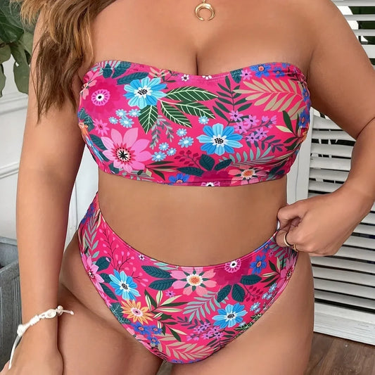 Plus Size Bikini Princess Neckline - Strapless