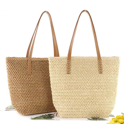 Woven Straw Beach Tote