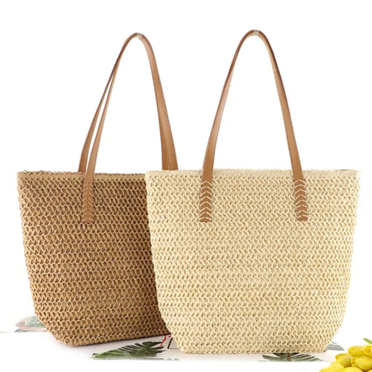 Woven Straw Beach Tote