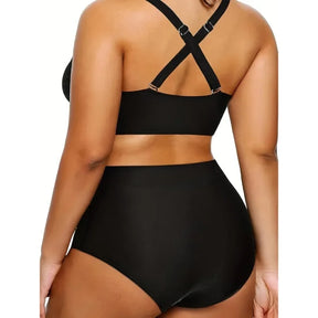 Women's Plus Size Black Bikini Set