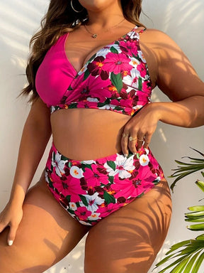 Bold Tropic Energy – Plus Size Push-Up Bikini Set