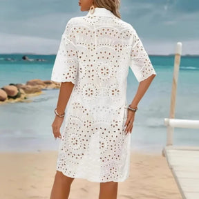White Grace – Embroidered Beach Cover-Up