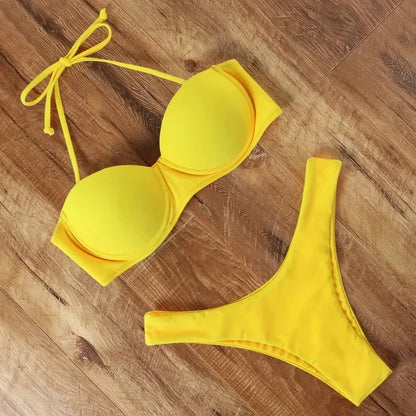 Brazilian Cut Leopard Push Up Bikini
