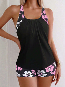 Black Base Floral Tankini