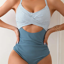 Twist Stripe X-Back swinsuit