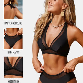 Lunaire — High-Waist Bikini with Padded Support