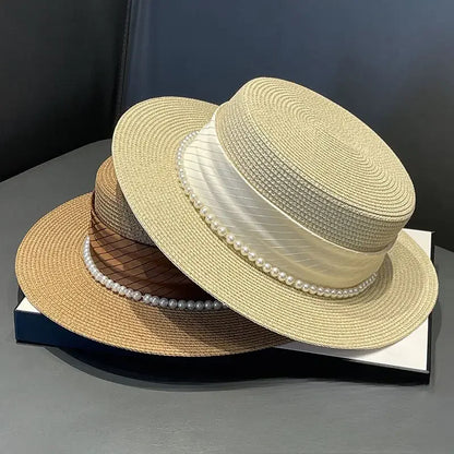 Pearl-Trim Panama Sun Hat