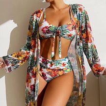 Boho Essence – 3-Piece Bikini Set with Cover-Up