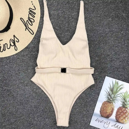 Luxe Belted Backless One-Piece