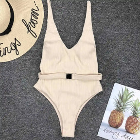 Luxe Belted Backless One-Piece