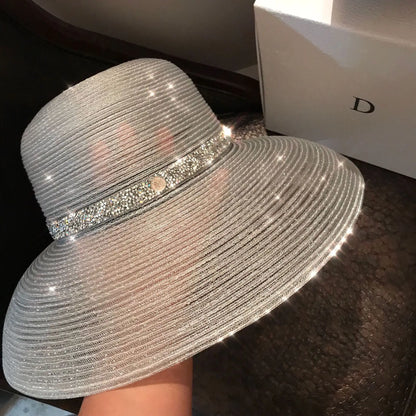 Women's Boater Straw Hat — Wide Grosgrain Ribbon