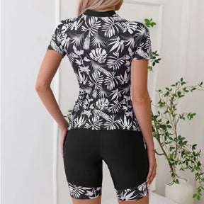 ZipFit Tankini Set – High Neck, Floral Print &amp; Sporty Fit