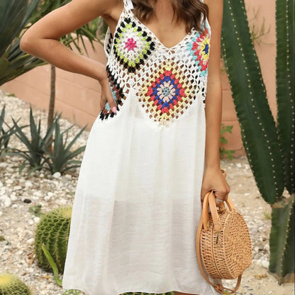 Crochet tropical beach dress