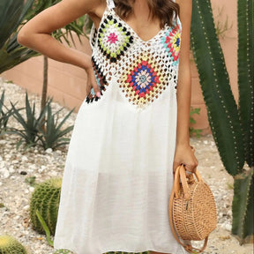 Crochet tropical beach dress