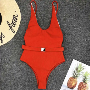 Luxe Belted Backless One-Piece
