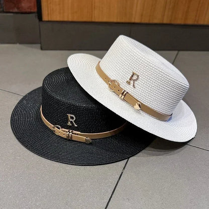 Women's Boater Straw Hat