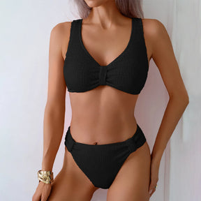 Vera — V-Neck High-Waisted Bikini