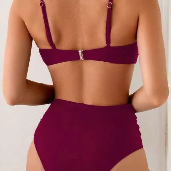 High-Waist Bikini with Shell Details