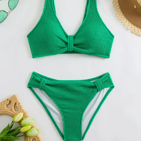 Vera — V-Neck High-Waisted Bikini