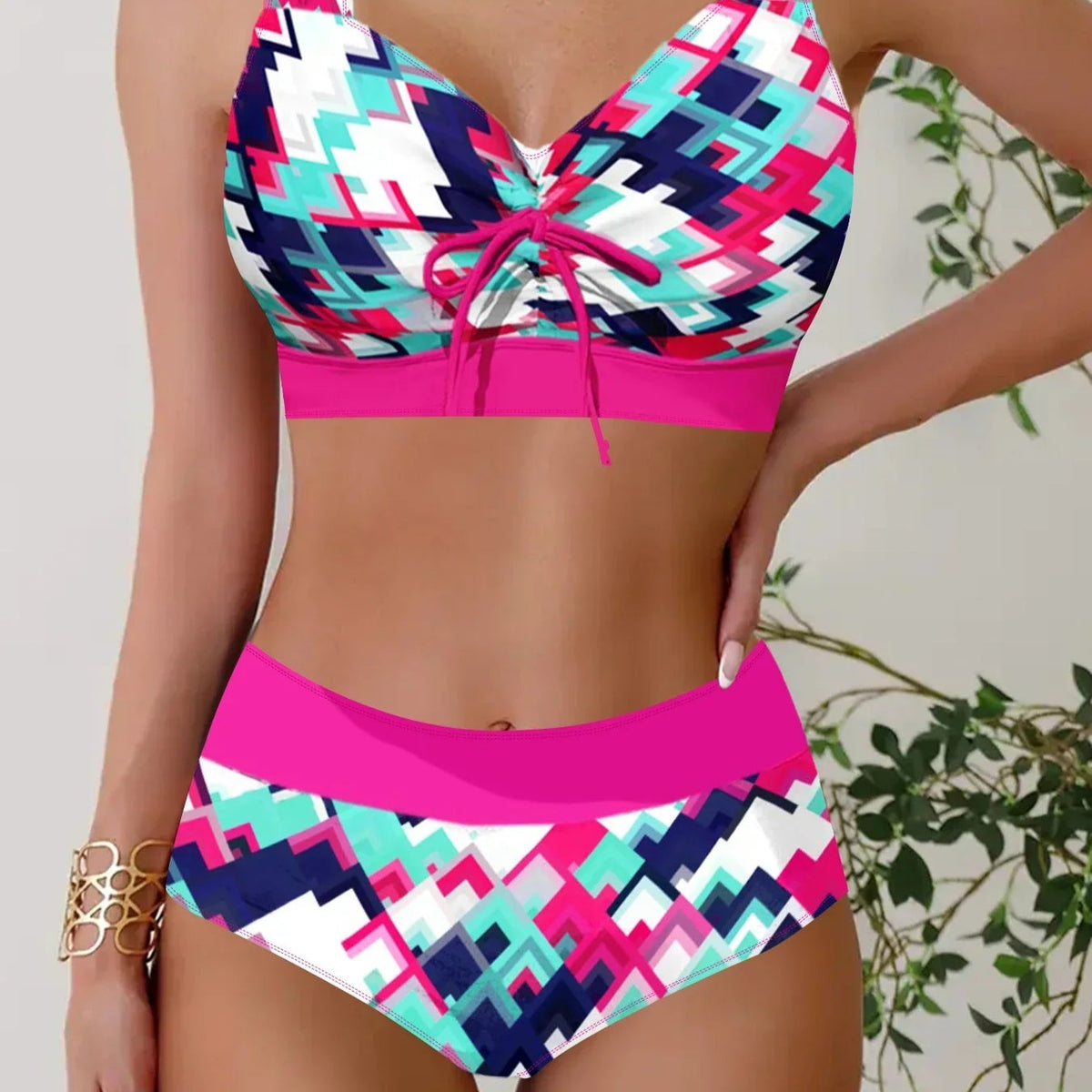 Women's Plus Size Halter Bikini Set