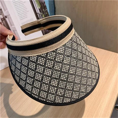 Women's Straw-Effect Beach Visor — Lightweight Polyester