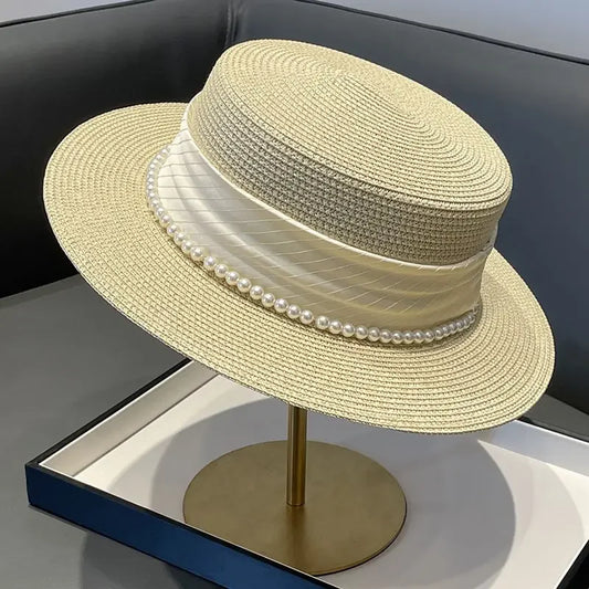 Pearl-Trim Panama Sun Hat