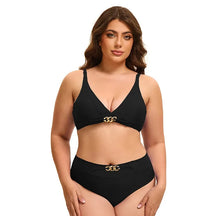 Women's Plus Size Solid Bikini Set