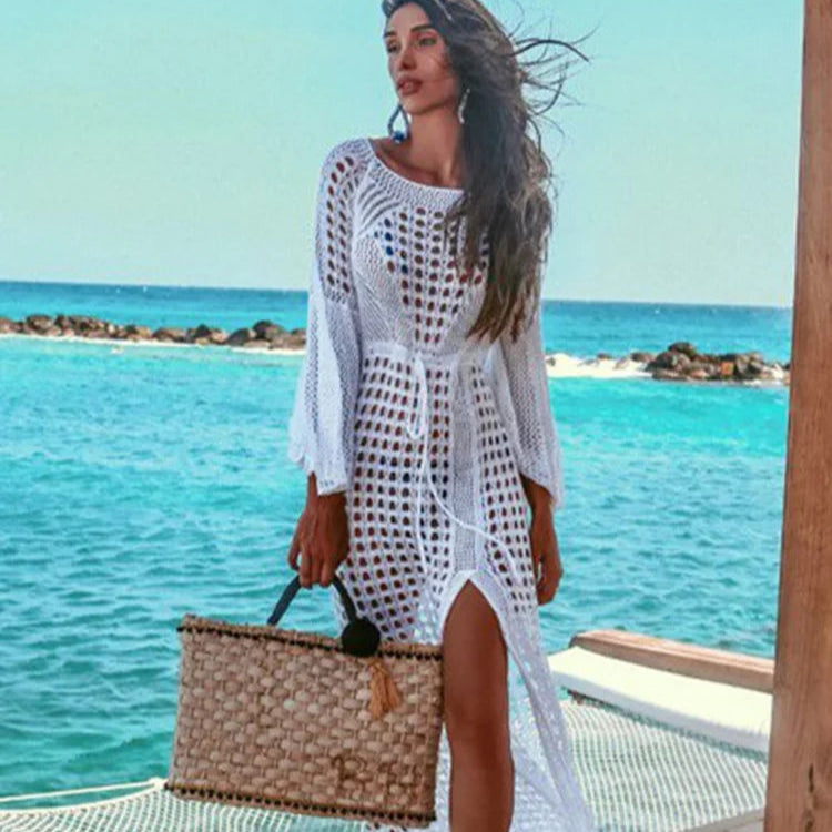 Florence Bloom – Long Beach Dress with Side Slit