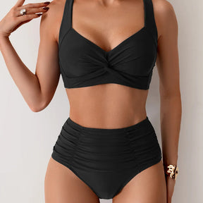 Coralia — High-Waist Bikini with Twisted Top