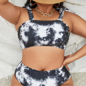 Princess Neckline Plus Size Bikini – High-Waist Bottom