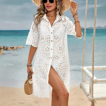 White Grace – Embroidered Beach Cover-Up