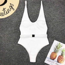 Luxe Belted Backless One-Piece